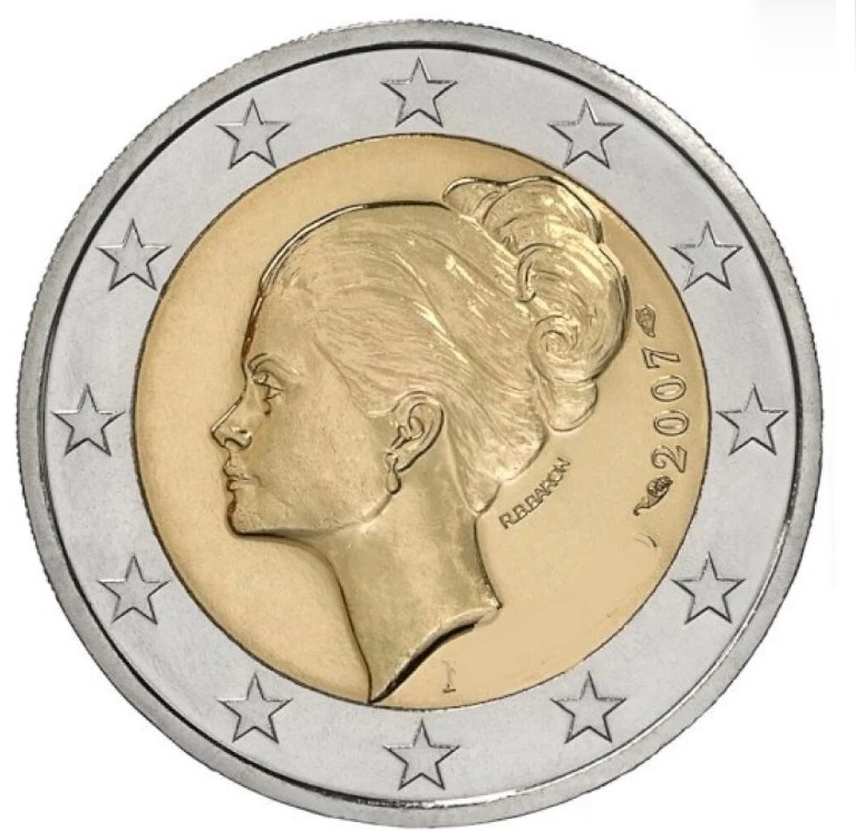 Minca, kde je zobrazená  tvár bývalej monackej kňažnej Grace Kelly. Jej hodnota sa pohybuje na 5-tisícoch eur.